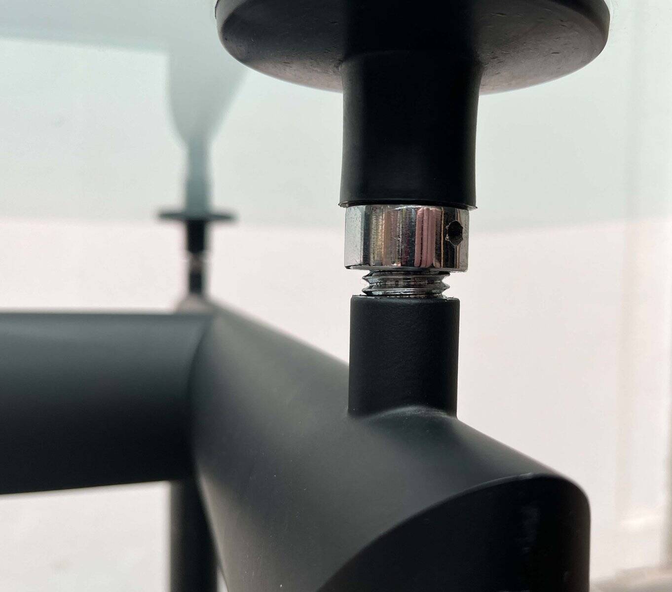 Italian model LC6 dining or office table in metal and glass by Le Corbusier, Pierre Jeanneret, Charlotte Perriand for Cassina.