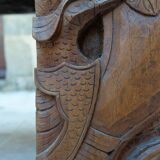 Important Indonesian bench in carved wood, Early 20th century