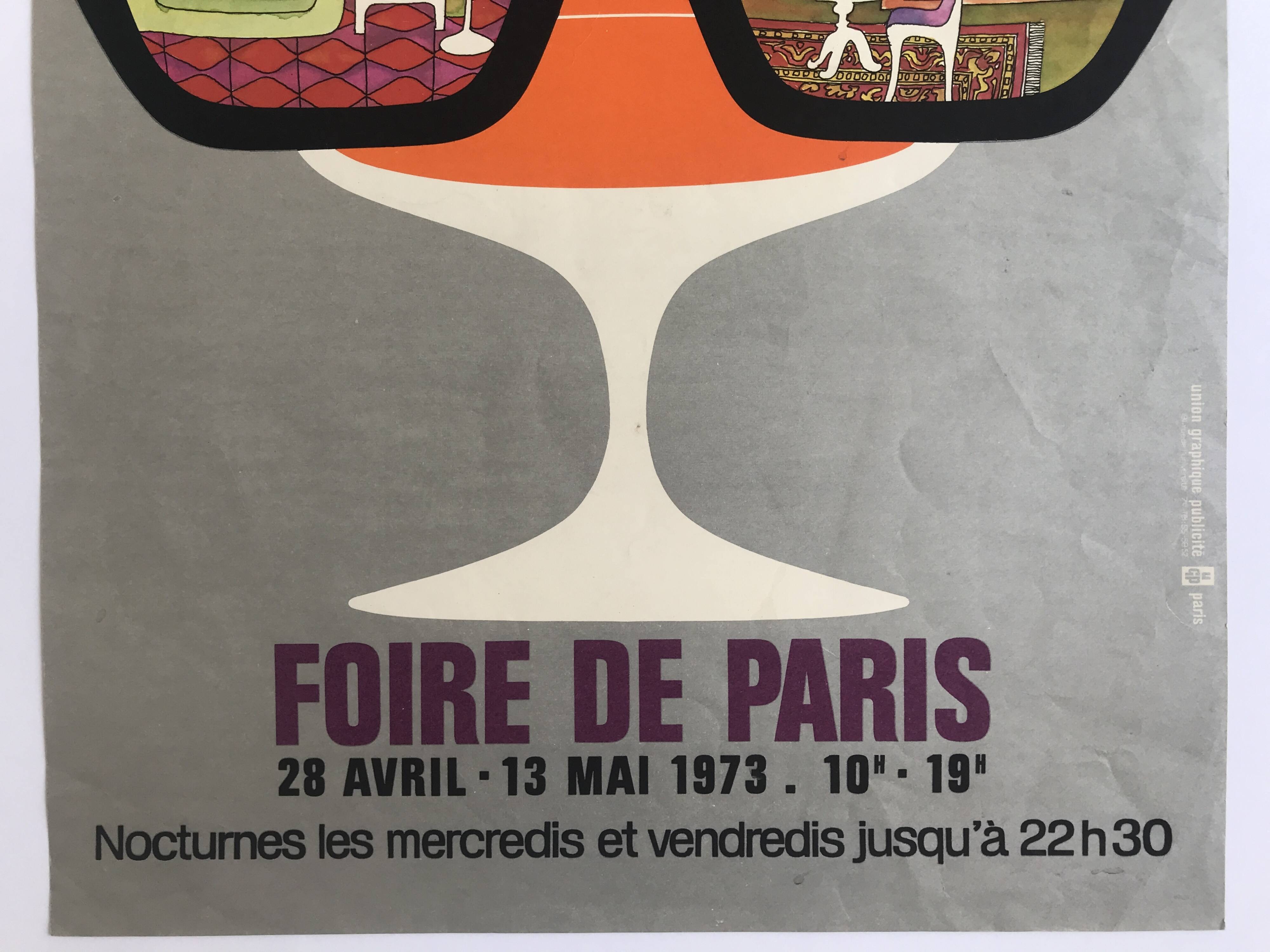Original design poster of the Salon des assembliers / Foire de Paris, 1973