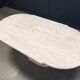Vintage oval travertine dining table, 1970s