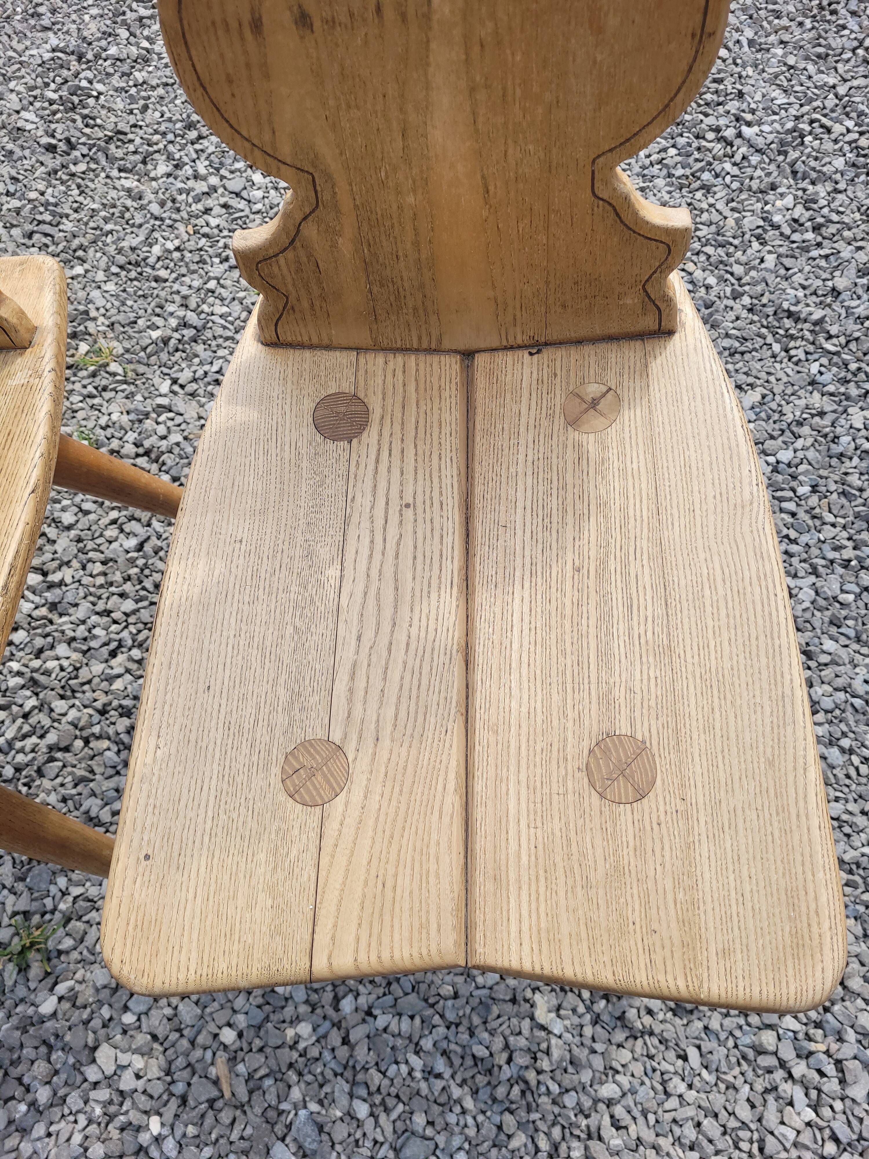 4 old Alsatian oak chairs