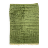 Moroccan Berber rug, Beni Ouarain, khaki green, 3.02 x 2.12 m