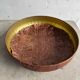 Vintage 1960s Mid-Century Brown Teak-Effect Metal Lidded Box with Gold-Tone Lining