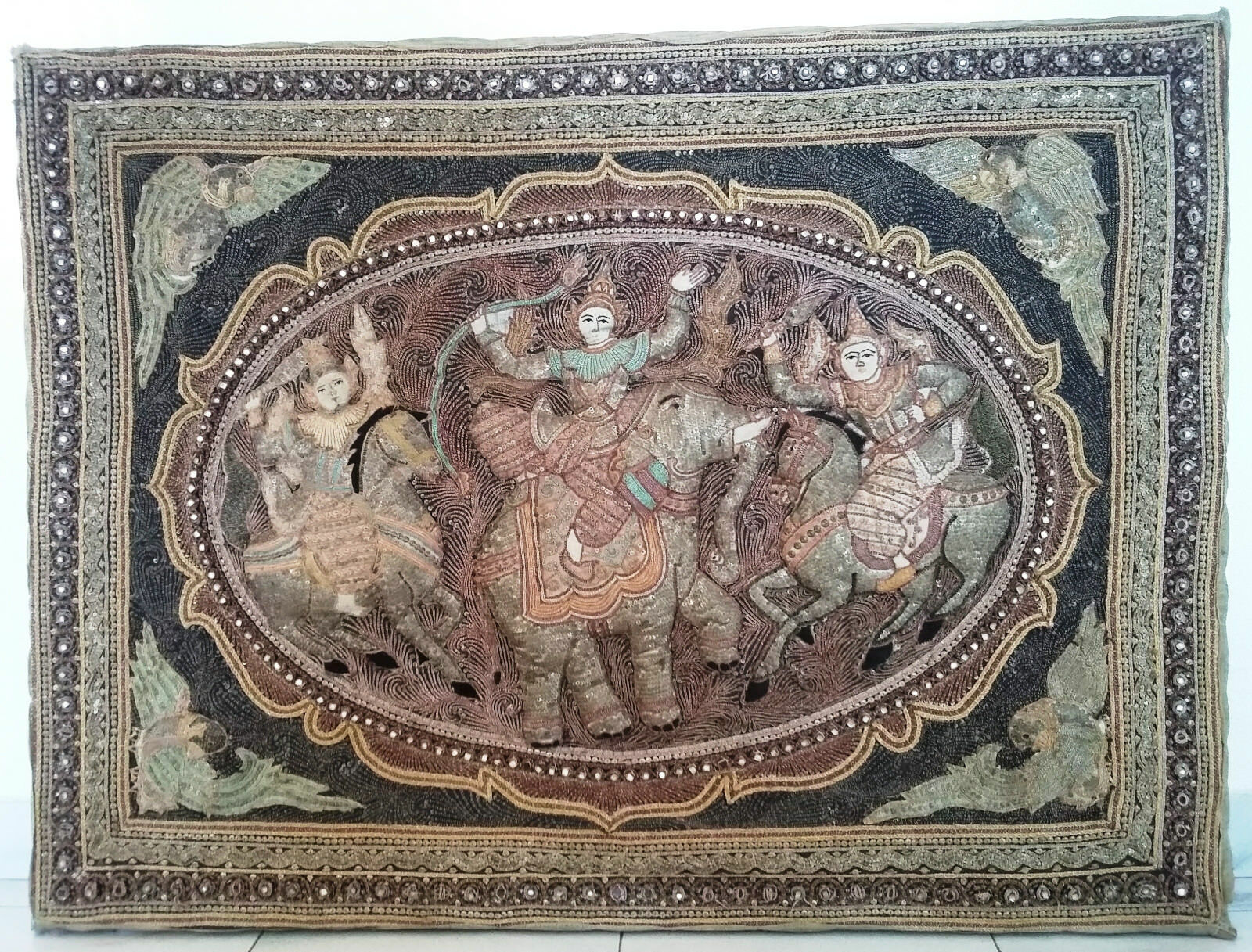 Wall tapestry, Asian embroidery