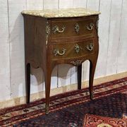 Late 19th-century Louis XV commode in oak, rosewood, and marble top