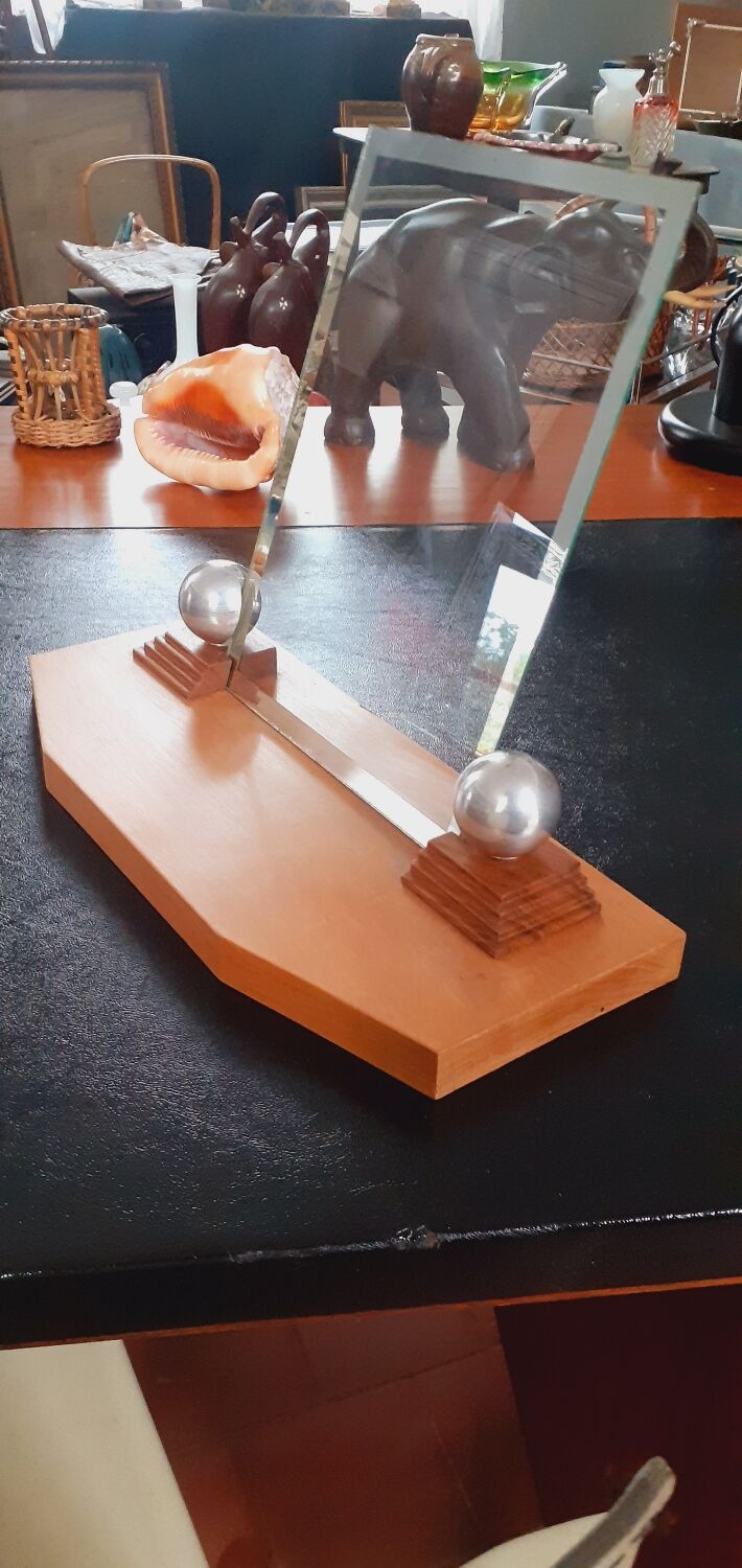 Art deco photo door year 40 in walnut and solid ash