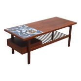 Walnut coffee table with ceramic tile by Jos De Mey for Van Den Berghe-Pauvers, 1960s