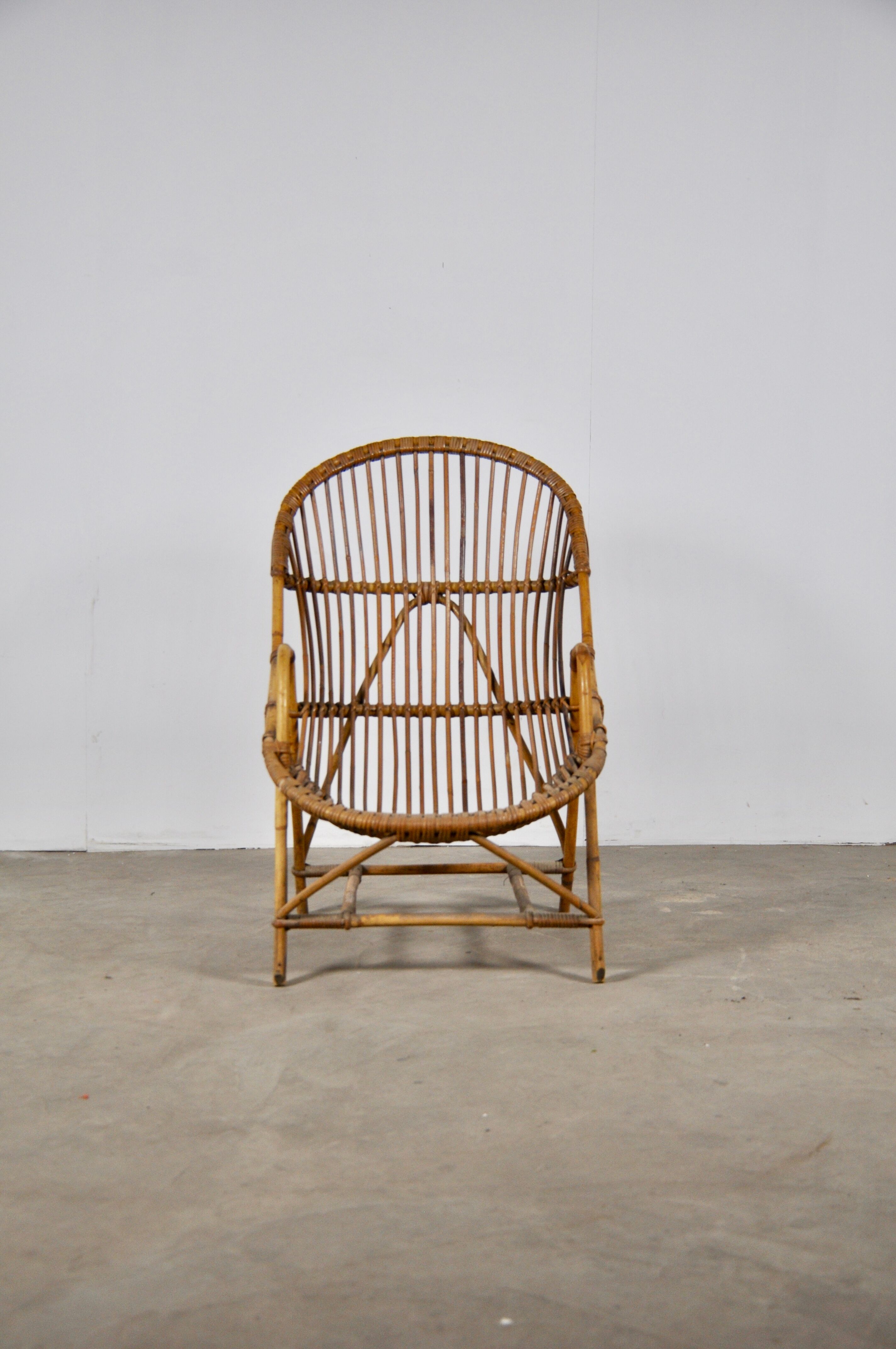Fauteuil en rotin 1970