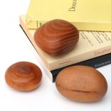 Wooden "pebble" paperweight, 70s