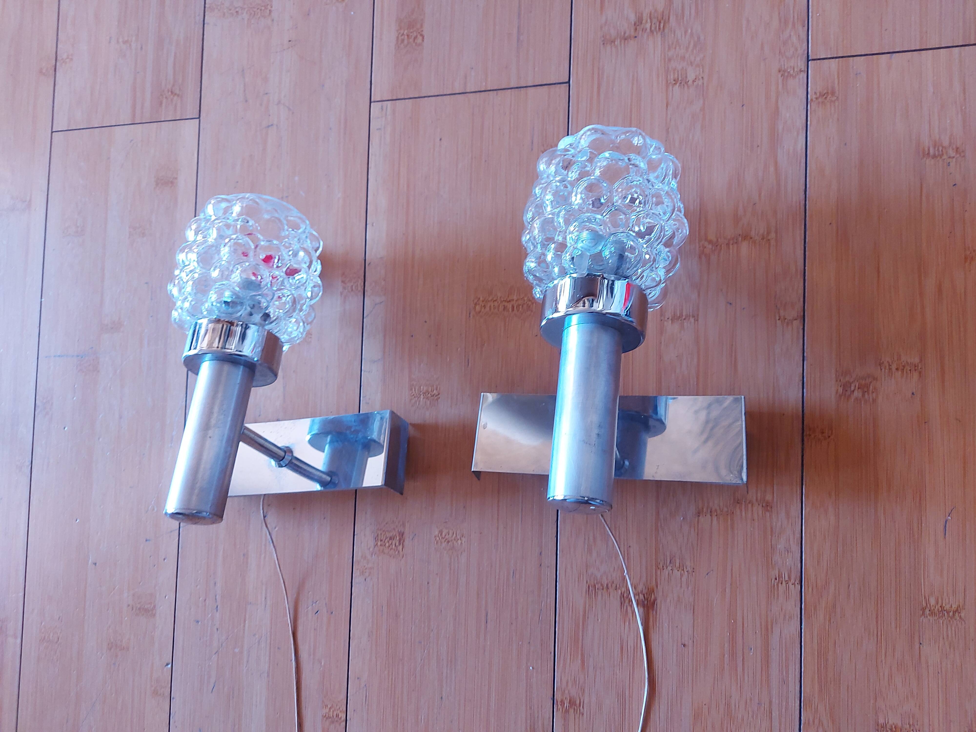 Pair of vintage 70's wall lights