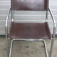 3 fauteuils Matteo Grassi en cuir marron et structure chromée vintage
