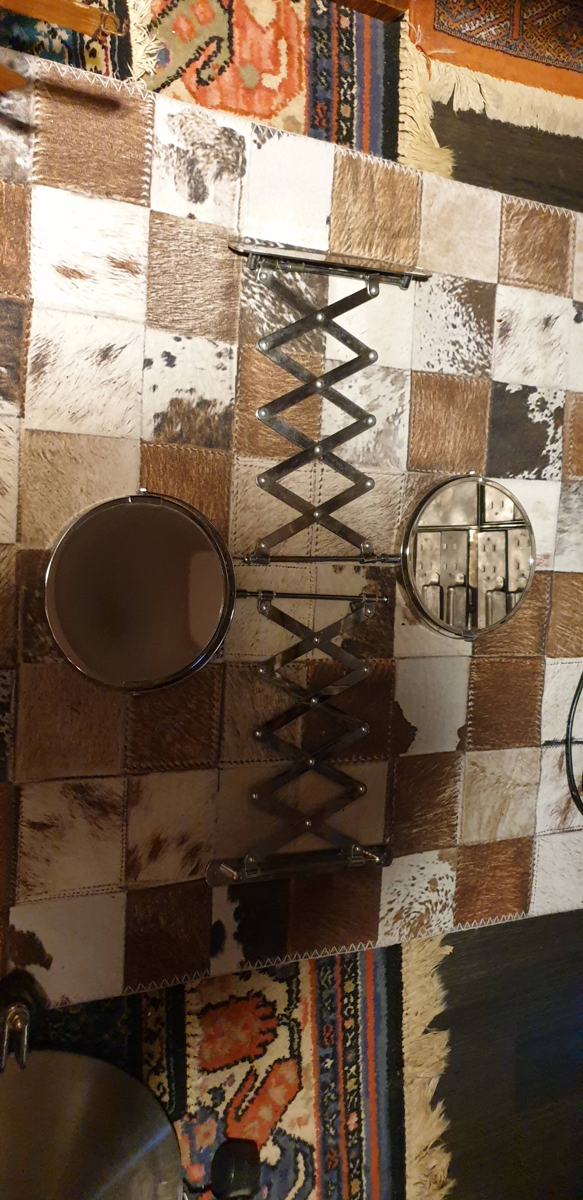 2 vintage accordion mirrors