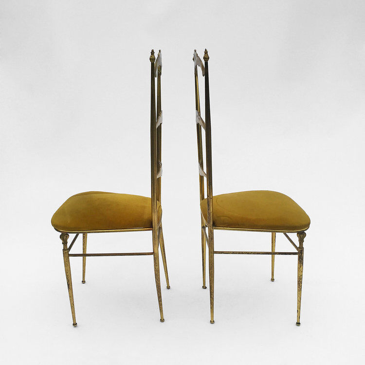 Paire de chaises en laiton, style Chiavari