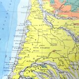 Old map of the Aquitaine basin and the Pyrenees from 1950 43x43cm