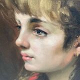 Oil painting on canvas signed on the back dimensions: height -50cm- width -40cm-