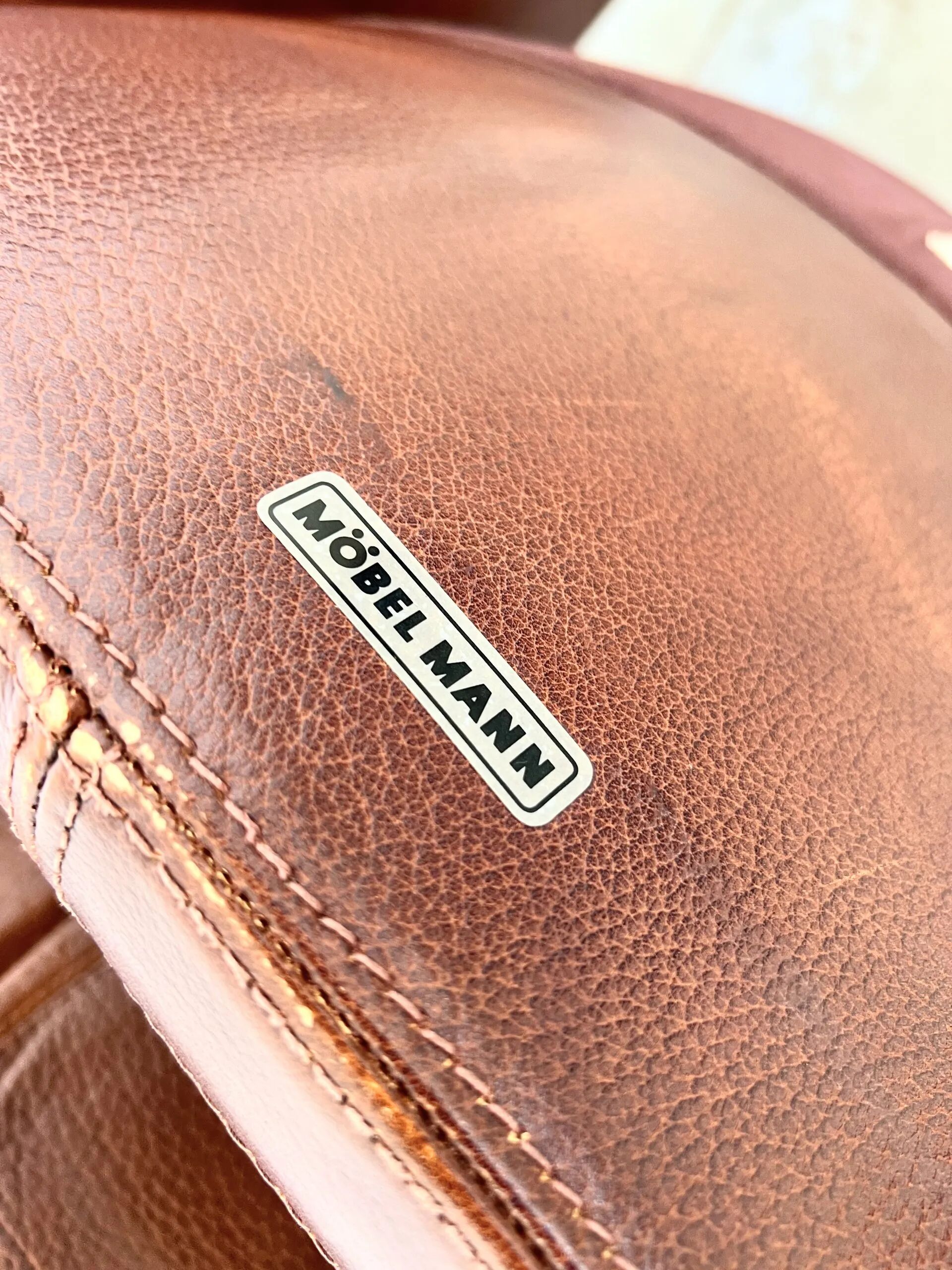 Havana leather armchair and ottoman P60