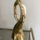 Massive brass lamp in the shape of a swan