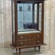 60s showcase in rosewood, mahogany and leather handles