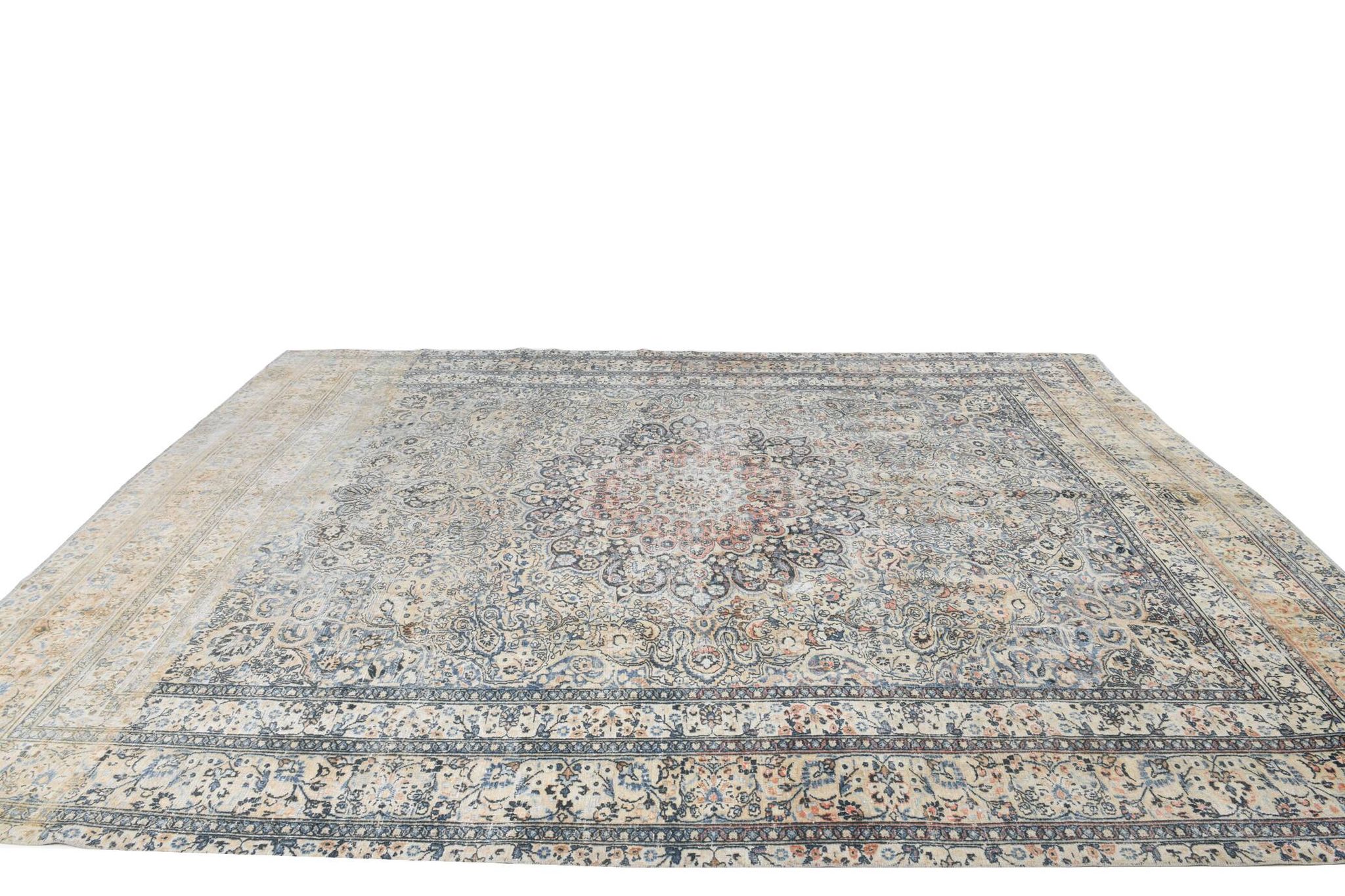 Tapis persan classique antique bleu clair 10x13, 296x386 cm