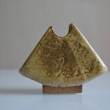 Brutalist stoneware vase Signed to be identified