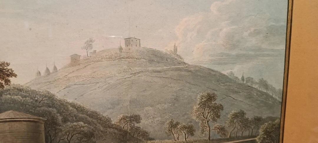 Old watercolour on paper from the early 19th century - landscape