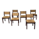Martin Visser set of six "SE82" wenge and rush dining chairs