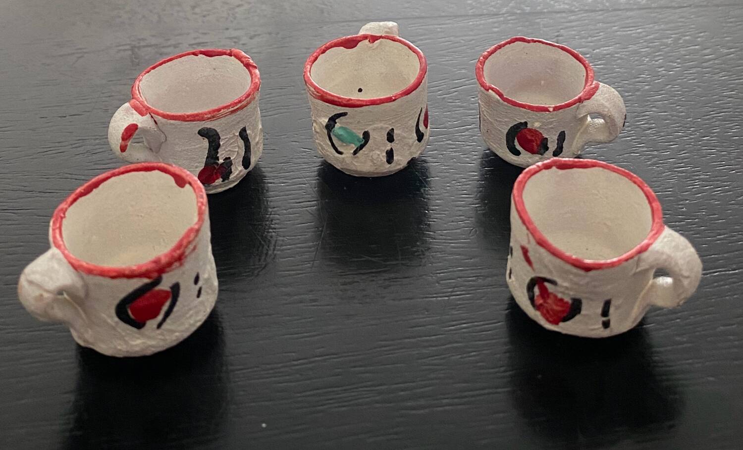1 miniature terracotta dollhouse tea service
