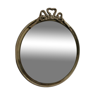 Miroir anglais vintage en laiton mi-XXème