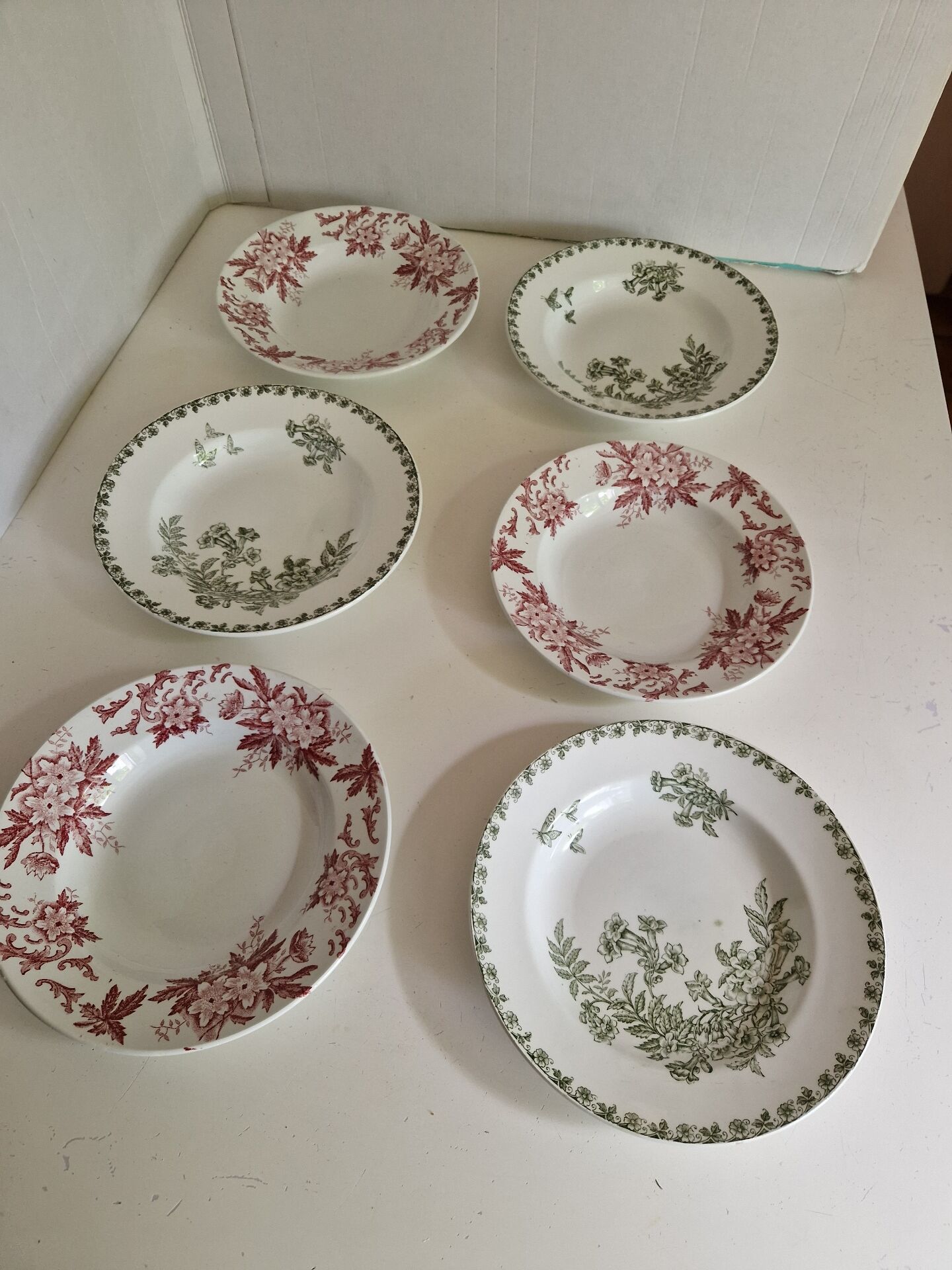 Set of 6 Deep Plates Saint Amand Terre De Fer Anemone Model Den