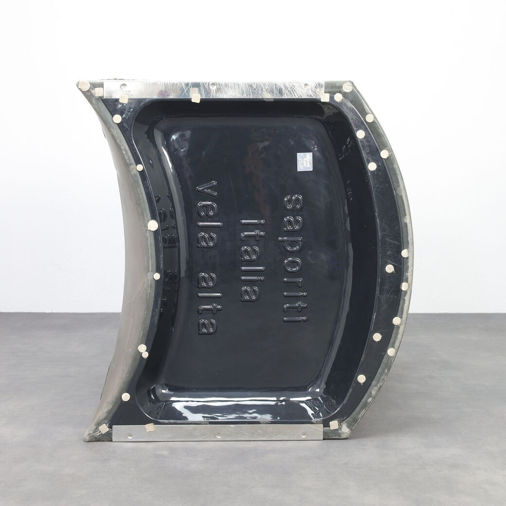 Vela Alta leather lounge chair and ottoman by Giovanni Offredi for Saporiti, Italy, 1970s