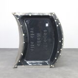 Vela Alta leather lounge chair and ottoman by Giovanni Offredi for Saporiti, Italy, 1970s