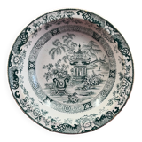 Ancient large earthenware platter creil and montereau, japonese decoration. 27 x 6