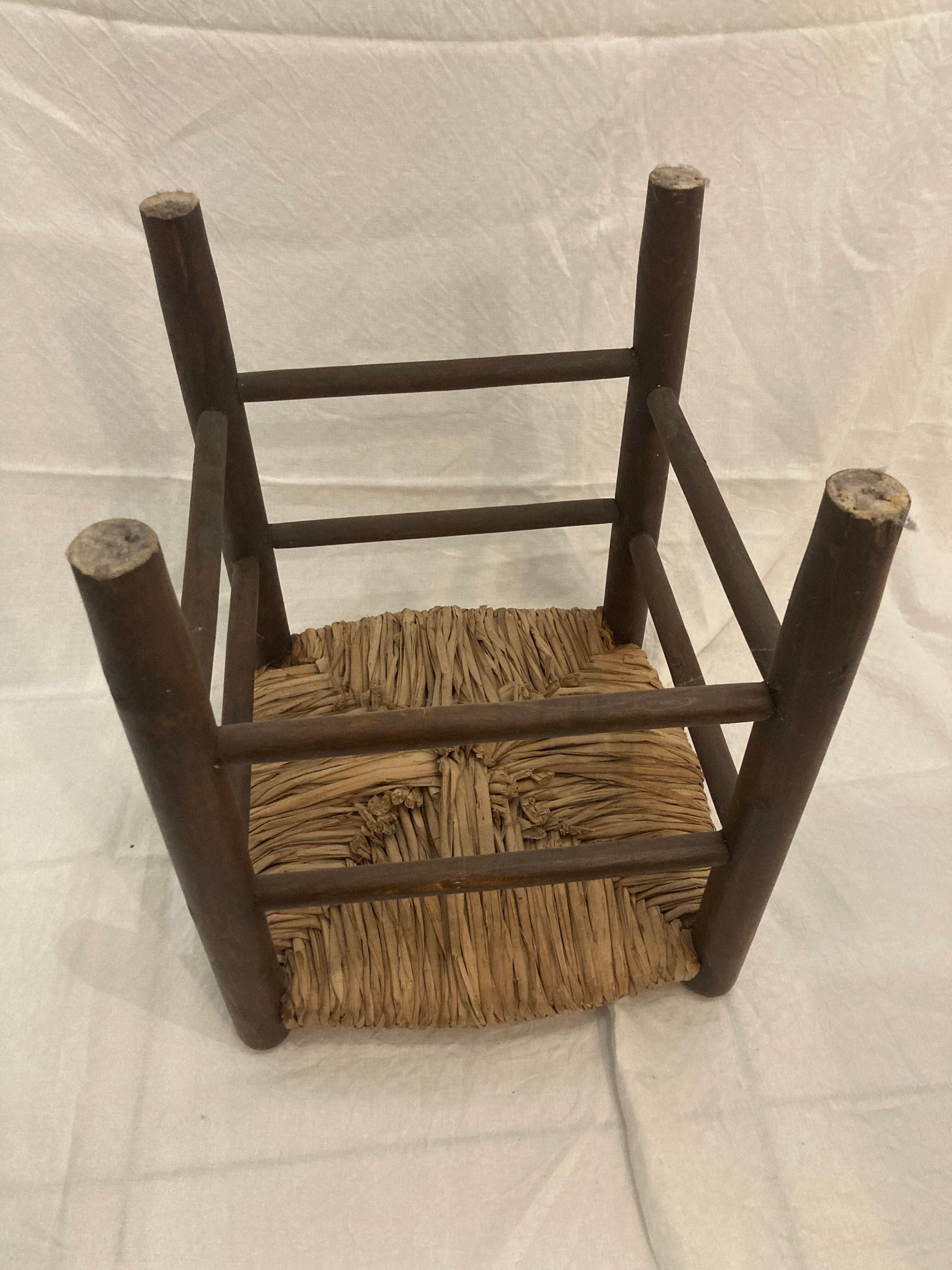 Vintage straw stool
