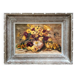 Nature morte à l'huile "Le bouquet jaune", milieu XXème