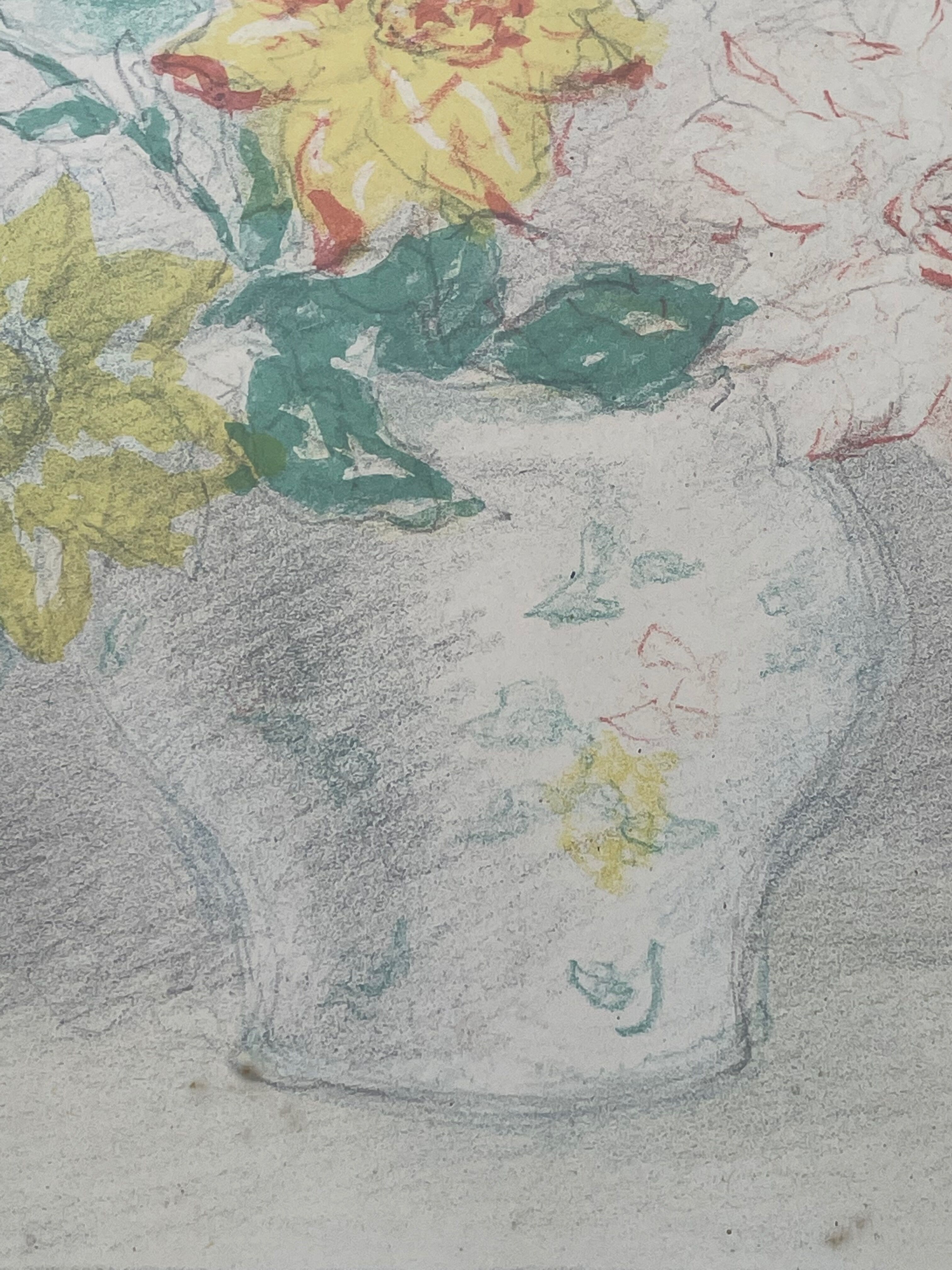 Painting watercolor still life with flowers Matisse, Dufy early twentieth century