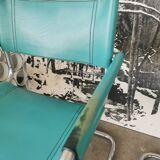 Pair of cantilever in leather and chrome 1970