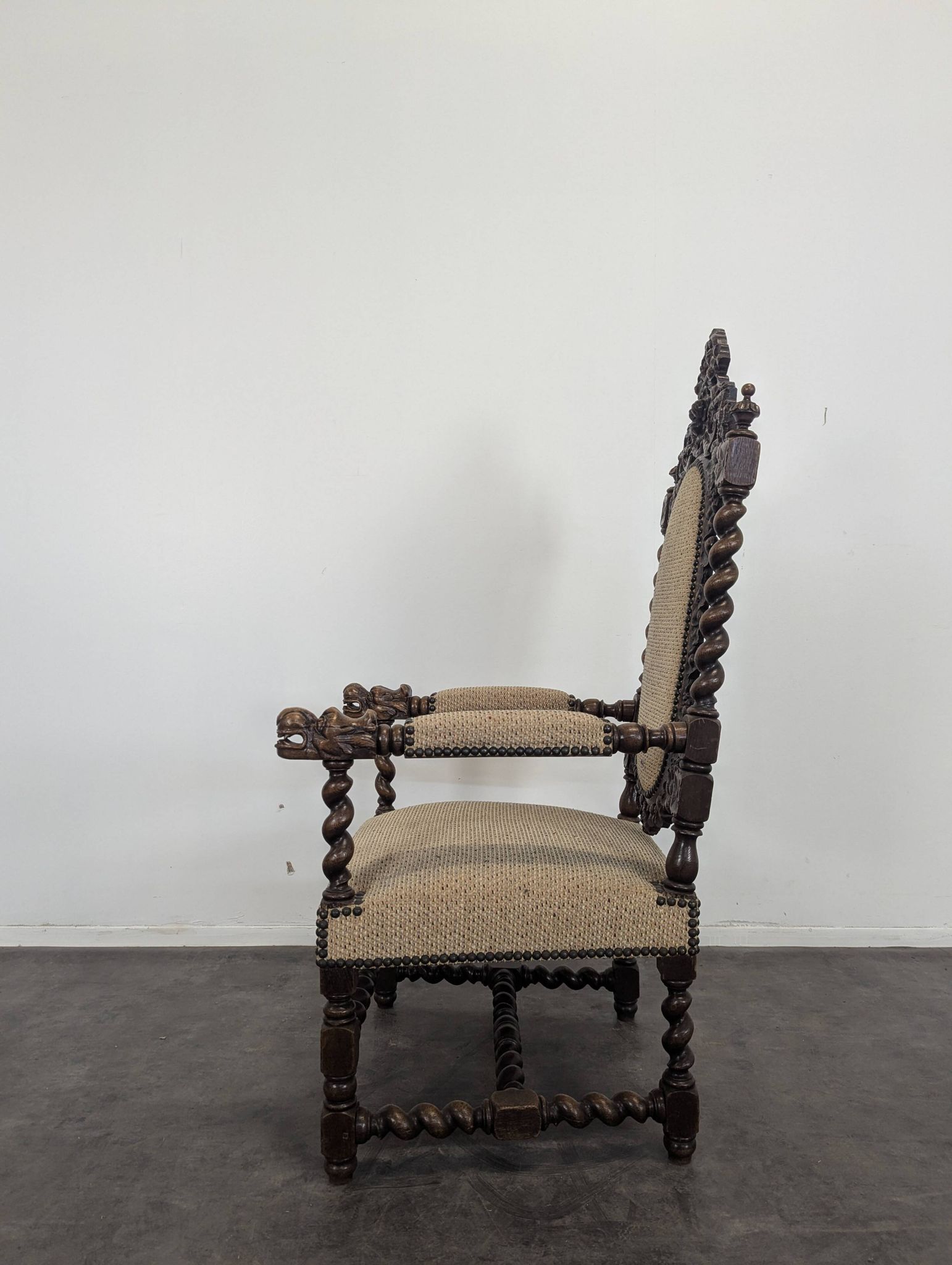 Louis XIII style oak armchair