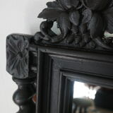 Mirror Louis XIII black wood 38 X 60