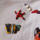 Set of 10 ceramics animals, fish, butterfly