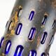 mid century modern PENDANT LAMP flamed copper and blue glass 1960s