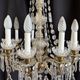 Large chandelier with glass and gilded brass pendants – 10 arms – 80 cm
