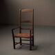 Old peasant armchair in solid wood and woven straw – Auvergne, 19th century.