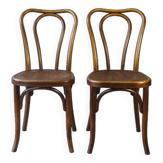 2 chaises Fischel N°98  1/2 de 1910 bistrot assise Art nouveau