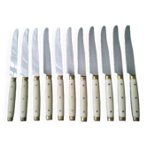 10 Vintage Bakelite, brass and stainless steel cheese knives