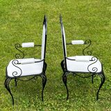 Wrought iron garden set attributed to René Drouet 1940