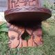 Old African wooden carved talking chair.