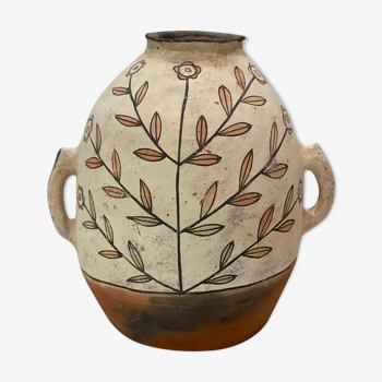 Jar amphora fleurie vintage berber rif