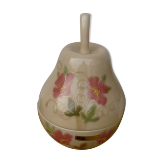 Soupiere pear ceramic art decoree at hand - sic - casale monf. italy - vintage 70