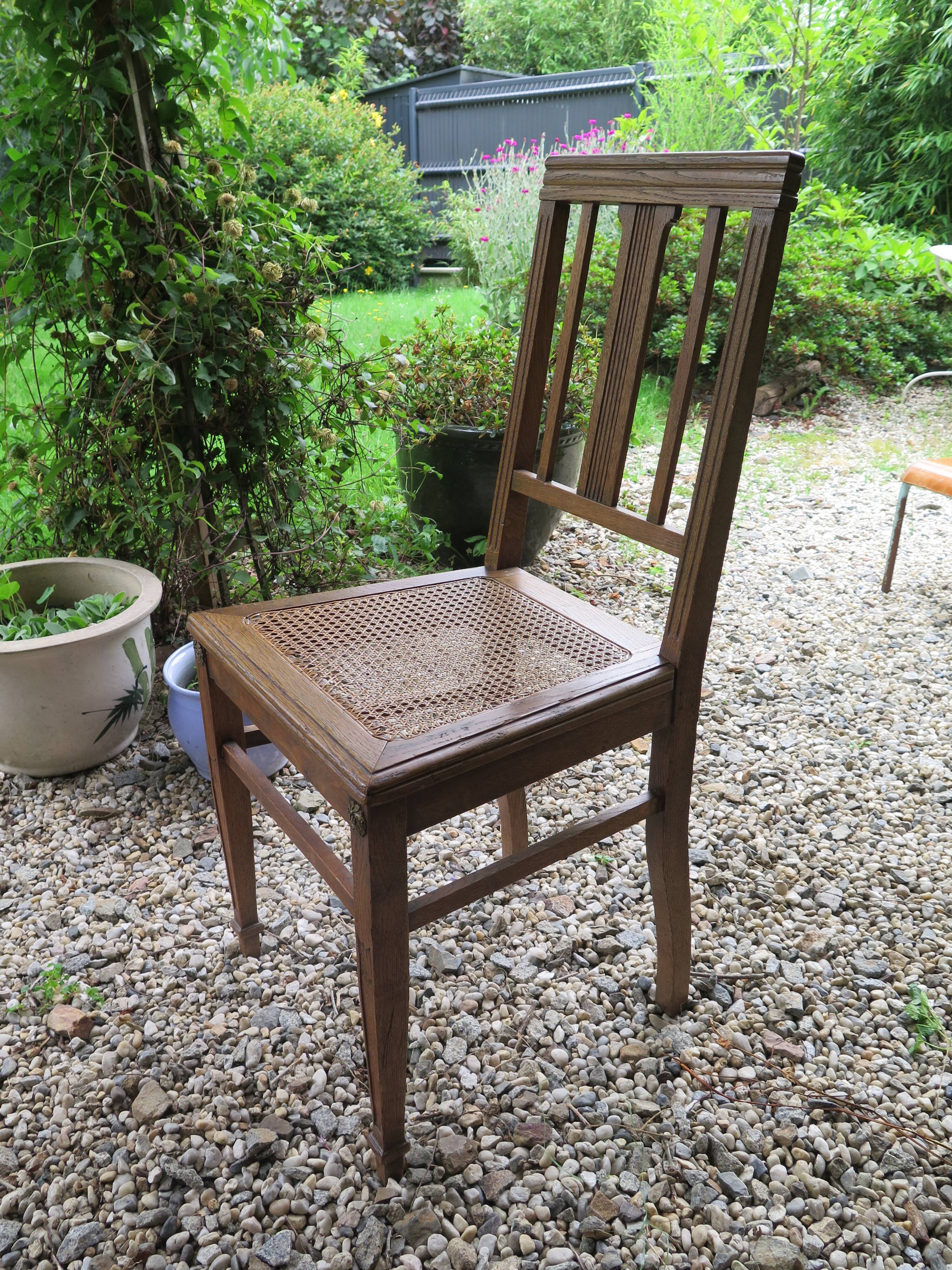 4 oak and canning chairs