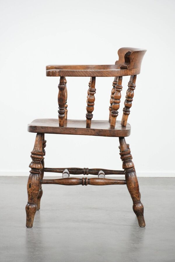 Chaise de capitaine anglaise antique / chaise de bureau du début du 19e siècle